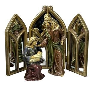Holy Family Nativity Set Folding Mirror Screen Costco Art #529529